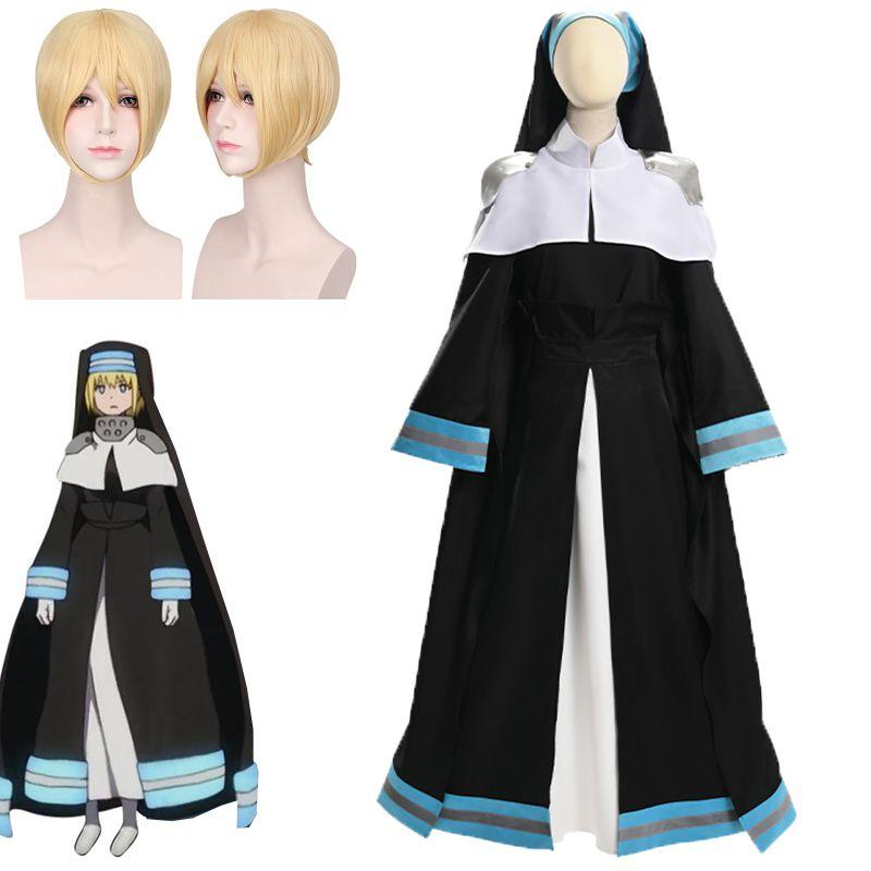 Высококачественное платье монахини Алисы из Пожарной бригады Пламени, платье монахини-пожарного, аниме костюм для косплея
