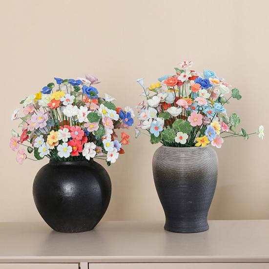 Ручная работа Керамический Имитация Цветка Реалистичный Искусственный Красочный Цветок Декорация Искусственный Цветок со Стеблем DIY Украшение для Вазы