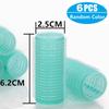 6pcs Self-Grip Hair Rollers Heatless Hair Curlers No Heat Hair Bangs Volume Self-adhesive Hook & Loop DIY Styling Tools