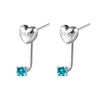 Light Luxury Exquisite Love Rear Hanging Stud Earrings Women's Niche Design High Sense Silver Needle Zircon Earrings New Fashion