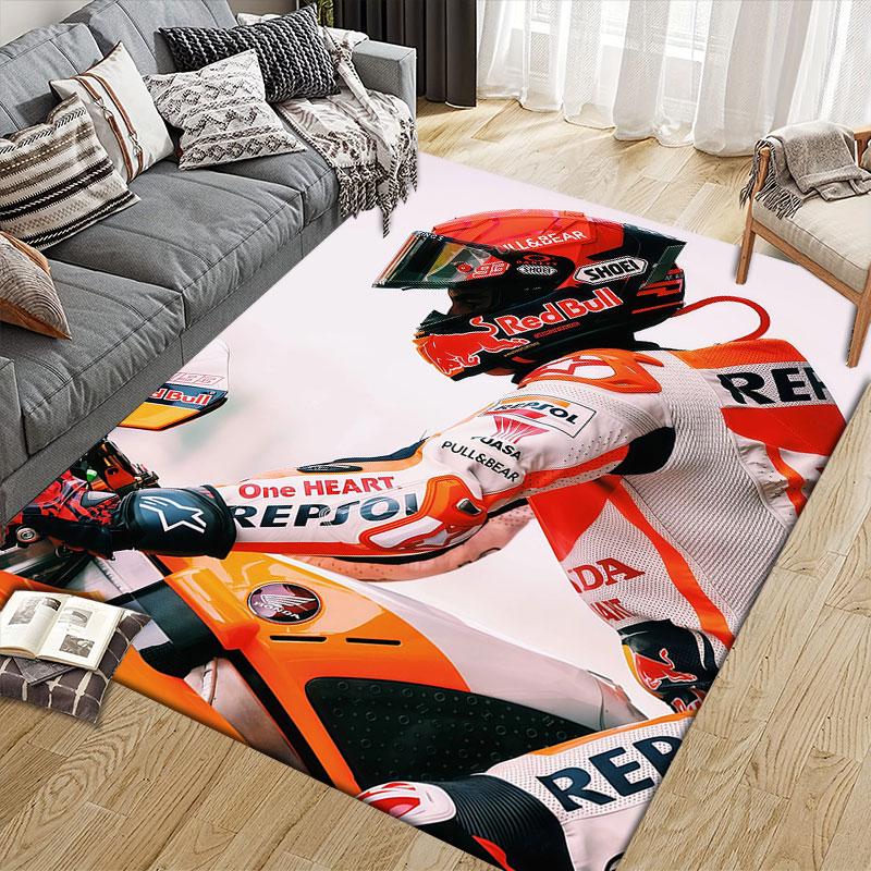 Marquez Flannel Printed Carpet, Home Sofa Decoration for Living Room & Bedroom, Non‑Slip Play Flannel Floor Mat for Game Room