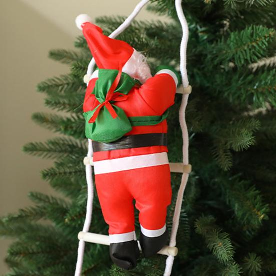 Santa Ladder Pendant Christmas Decoration Festive Santa Ornament with Curly Beard Festive Hanging Ornament