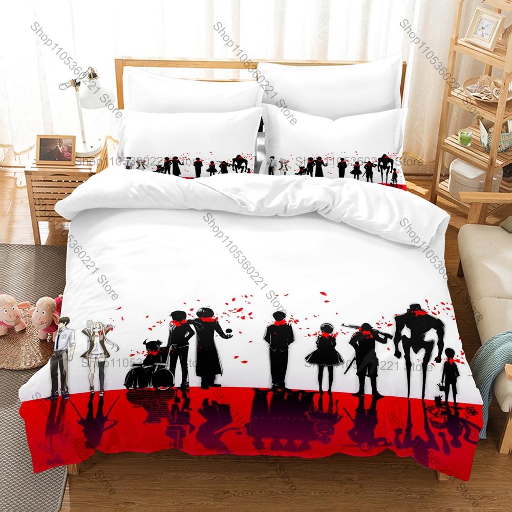 Petals of Reincarnation Bedding Set, Duvet Cover + 2 Pillowcases Fantasy Character Print Bed Linens for Home & Dorm