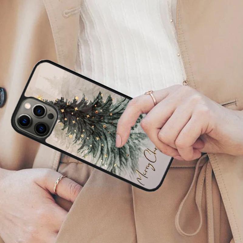 Gold Christmas Trees Magnetic Phone Case For APPLE iPhone 17 Air 16 14 13 12 Pro Max 15 Plus Wireless Charge With MagSafe Cover