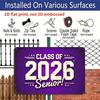 2D Flat, 1pc Class of 2026 Senior Aluminium Sign 8x12 Inch - Retro Purple Distressed Design, "CLASS OF 2026 Senior!" Quote, Graduation Gift for High