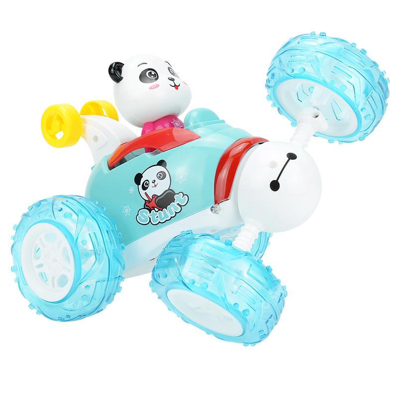 Panda Remote Control Stunt Car Children'S Electric Toy Car, Rechargeable Multi-Function 360-Degree Rotating Dump Car