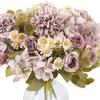 4 Packs Fake Roses Artificial Hydrangeas Artificial Silk Daisies Bouquets Fake Flowers for Kitchen Garden Table Centerpieces Home Wedding Decor
