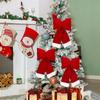 1/5pcs Christmas Velvet Bows Pendant New Year Party Wedding DIY Hanging Bows Gifts Packaging Bows Home Multi-scene Decorations