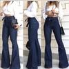 Retro High Waist Bootcut Jeans for Women Stretchy Wide Leg Denim Pants Belted Waist Butt Lifting Flare Trousers Casual Wear