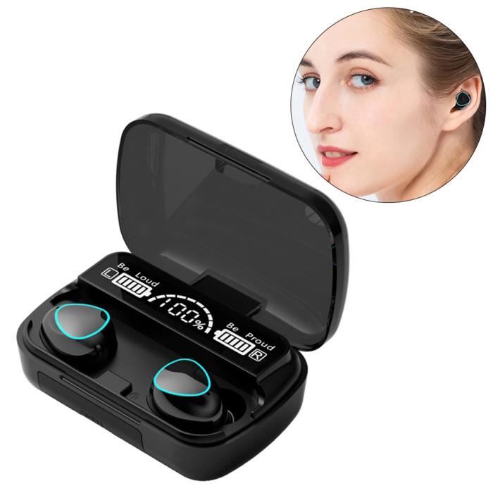 Беспроводные наушники, наушники Bluetooth 5.0, водонепроницаемые 9D IPX5 стерео спортивные наушники с сенсорным управлением для звонков, черные