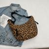 Leopard Print Canvas Dumpling Bag Women Sport Shoulder Crossbody Bag