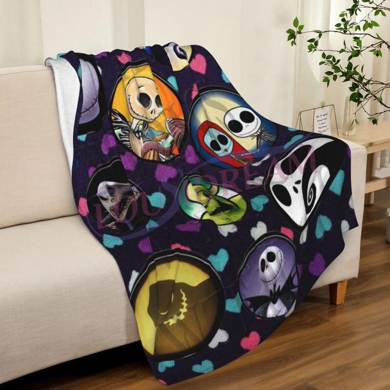 Одеяло серии Lover с 3D принтом, модное фланелевое одеяло для влюбленных на Хэллоуин, одеяло для дивана, уникальное рождественское одеяло с черепом