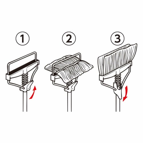 Azuma New-Broenie Spring Mop 15XL, 24cm Wiping Width, 123cm Handle Length, N-BR244, Prevents Twisting