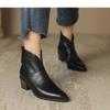2024 High Quality Shoes for Women Zip Women's Boots Fashion Pointed Toe Office and Career Brand Square Heel Ankle Boots Zapatos