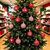 Аксессуары для подарочной коробки Красные Белые Рождественские Шары-Украшения, 2,76'' Маленькое Деревянное Дерево, Сезонные Сувениры для Вечеринки, Подвесное Украшение для Рождественской Елки, Венок,