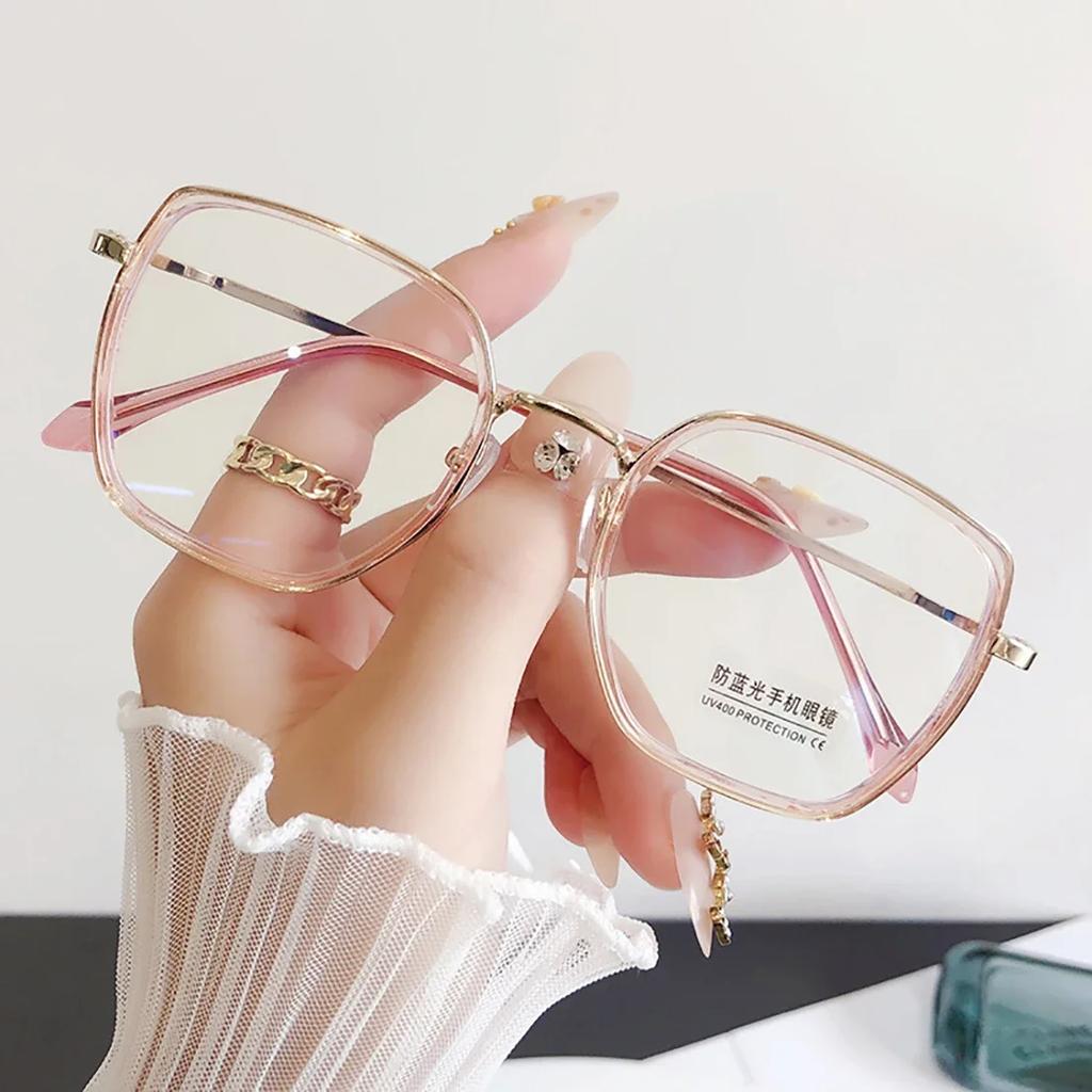 Unisex Square Glasses Women Men Blue Light Proof Glasses Large Frame Optical Spectacle Anti Blue Light Computer Glasses