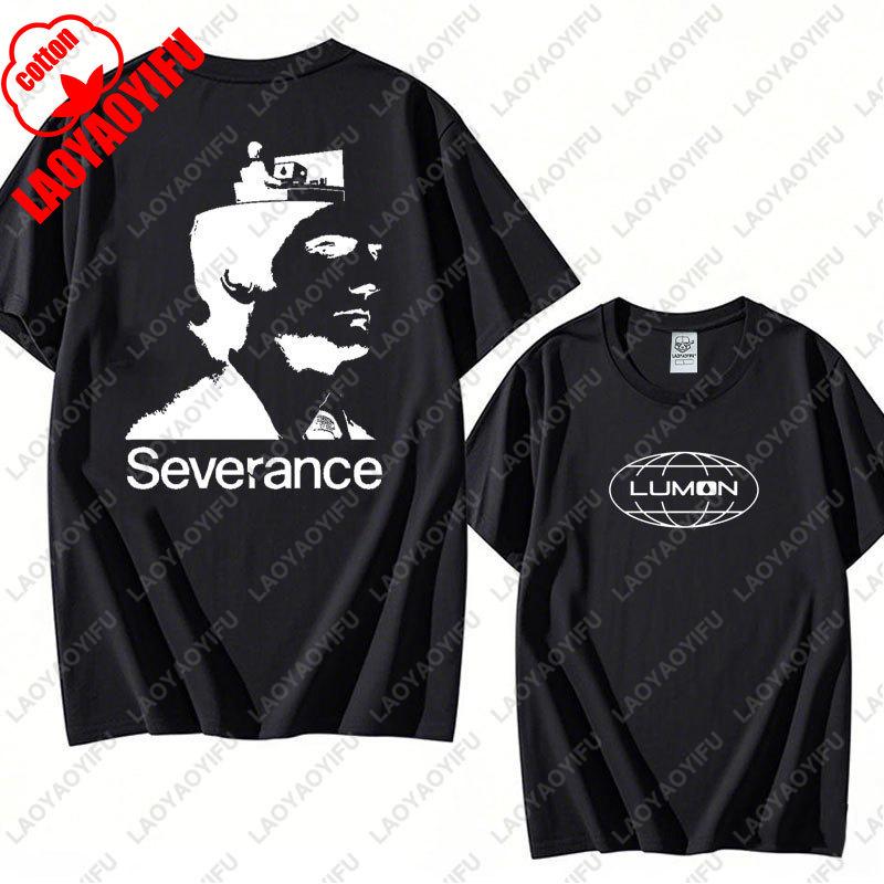 Винтажная футболка Lumon Macrodata Refinement Severance, Ретро футболка Severance TV Show, Хлопковая футболка, Летний ретро тренд, Крутые футболки унисекс