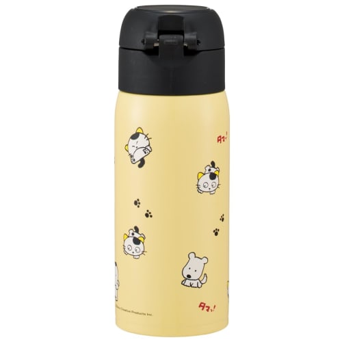 Skater Tama & Friends 350ml Stainless Steel Water Bottle with One-Touch Opening, Double-Sided Vacuum Insulation, Direct Drinking, and One-Touch Openin