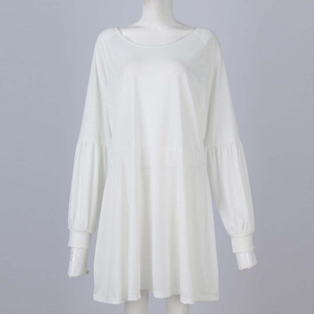 Модное женское осеннее повседневное свободное платье с длинным рукавом и цветочным принтом