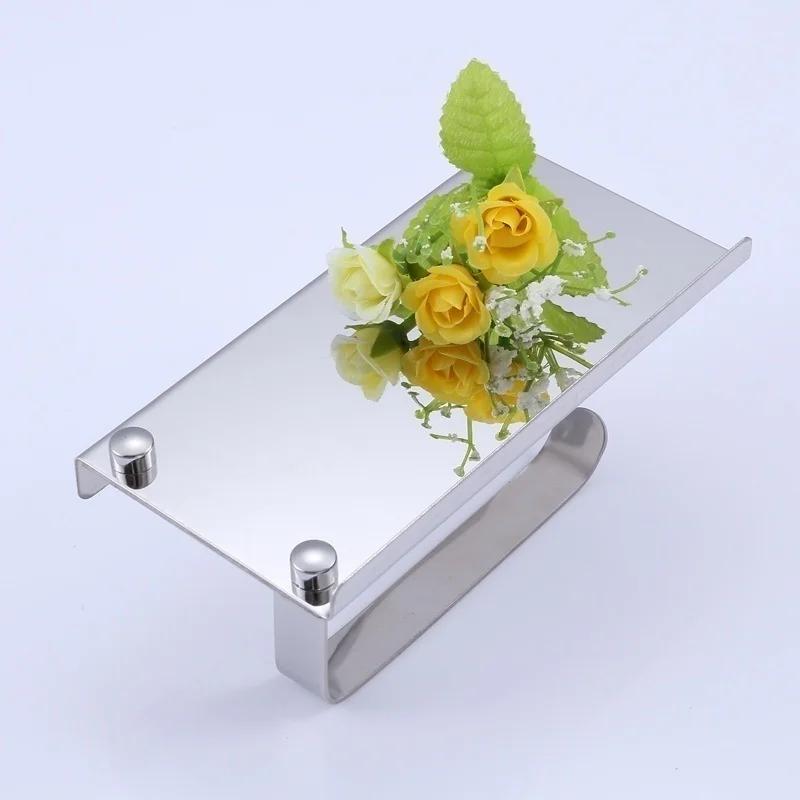 Stainless Steel Wall Mount Bathroom Toilet Paper Rolls Holder Tissue Shelf Organizer