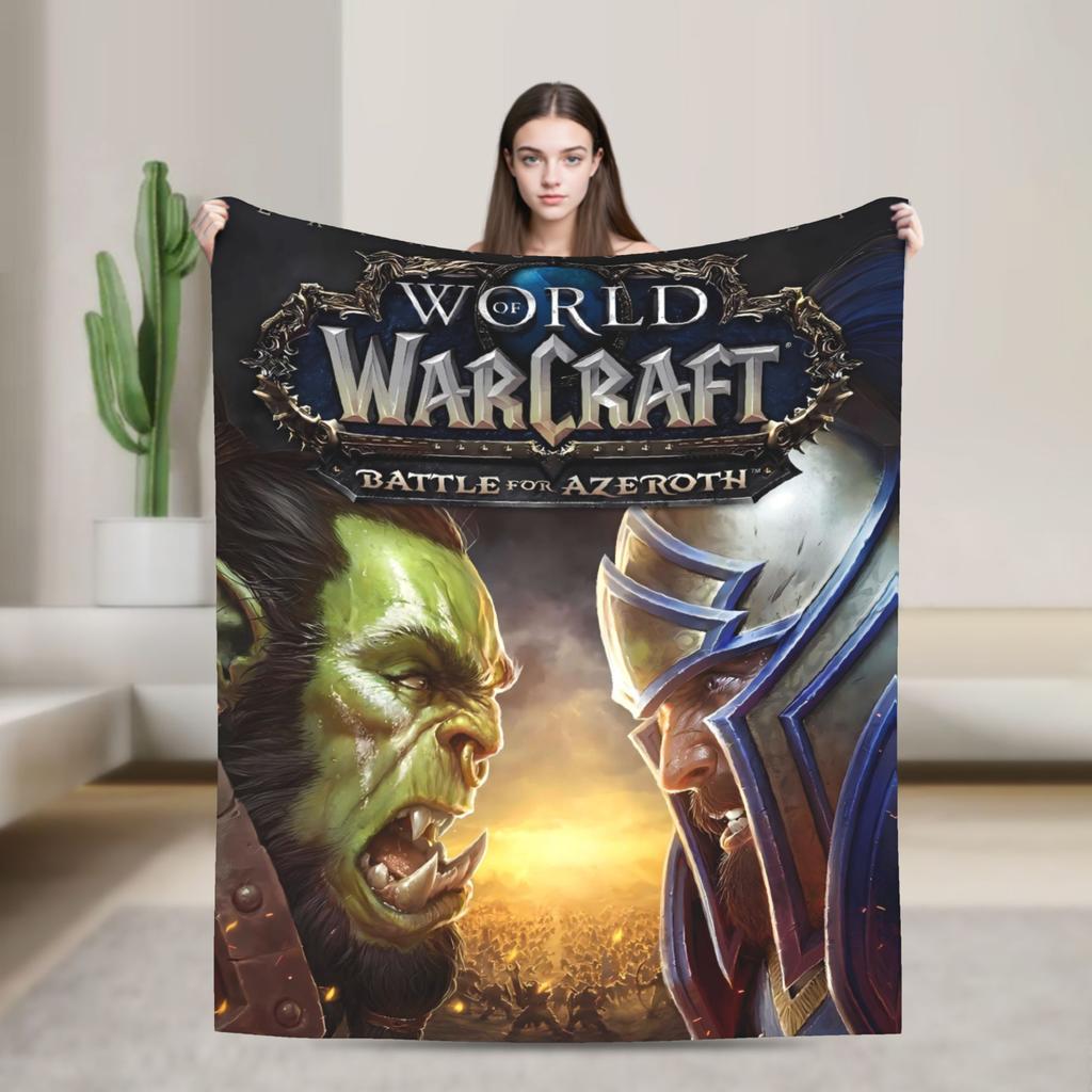 World of Warcraft, WOW Плед Игровой Качество Супер Теплый Плед Плетение Зимний Пикник На Открытом Воздухе Графический Покрывало