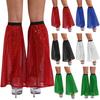 Adult Costume Leg Covers Sparkly Sequin Design Wide Legs Elastic Band Leg Sleeves Halloween Dress Up Accessory