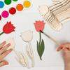 12 шт. Деревянное украшение в виде цветка Незаконченный тюльпан DIY Раскрашивание Поделки Счастливая Пасха Вечеринка Весна Домашнее украшение Детские подарки Принадлежности
