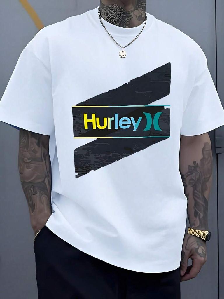 Футболка унисекс с логотипом Hurley, символизирующим свободу и бесконечное стремление к приключениям, в минималистичном геометрическом стиле