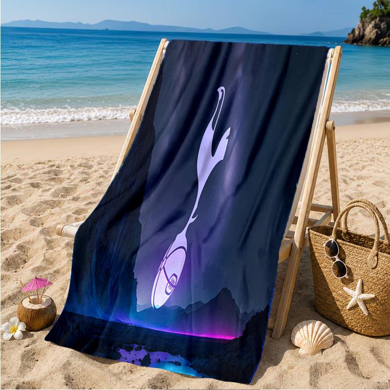 Tottenham Crest Design Beach Towel Microfiber Beach Towel, Lightweight and Quick-Dry, for Summer Travel, Swimming Pool Fan Birthday Gift