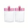 1/2pcs Acrylic Clear Cotton Swab Storage Tank Desktop Cosmetics Organizer Makeup Swab Organizer Box with Lid