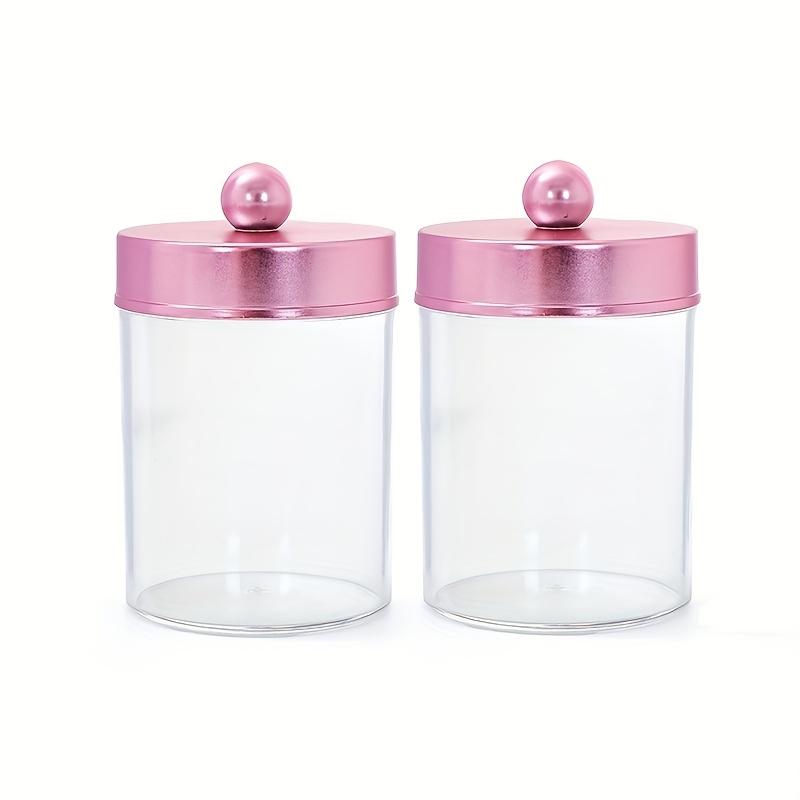 1/2pcs Acrylic Clear Cotton Swab Storage Tank Desktop Cosmetics Organizer Makeup Swab Organizer Box with Lid