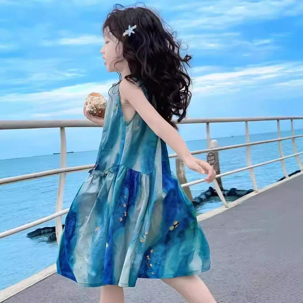 Summer Girls Princess Dress Cute Beach Holiday Sundress For Little Kids Toddler Vacation Outfit