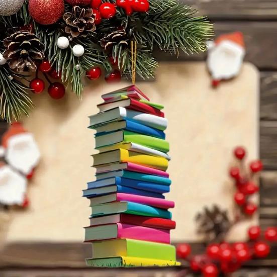 Книга Орнамент Адвент Календарь Акриловая Сложенная Книга Подвеска Рождественская Елка Подвесное Украшение Книжный Клуб Подарок для Любителей Книг