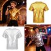Disco Metallic Top Hip Hop Performance Dancewear Fashion Dance Top  Kids Boys Girls