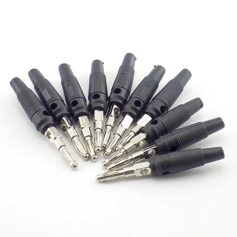 10Pcs Red Black 4mm Banana Plug Socket Connector Gold Plated / Nickel Plated 4mm Banana Male Female Binding Post Speaker Cable