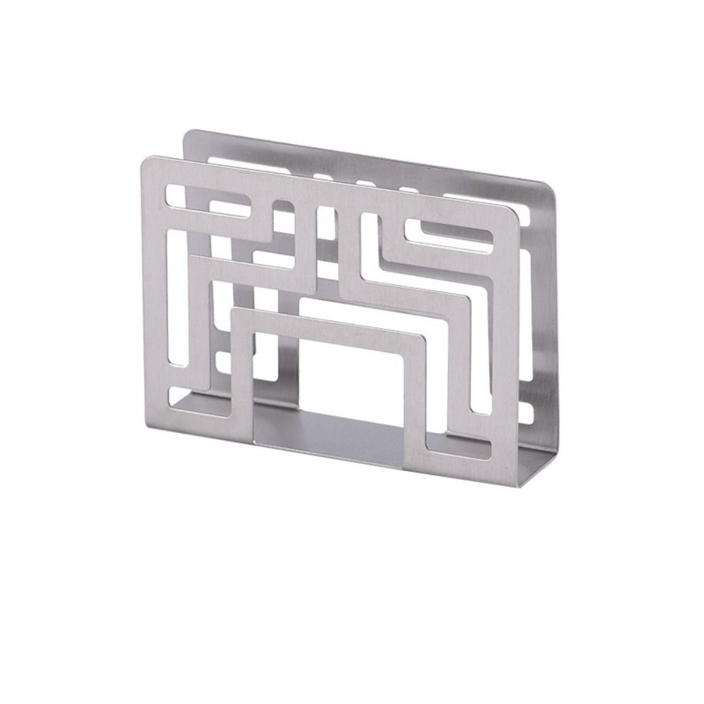 Modern Stainless Steel Napkin Holder Hollow Paper Storagerack Silver Paper Towel Holder  Kitchen