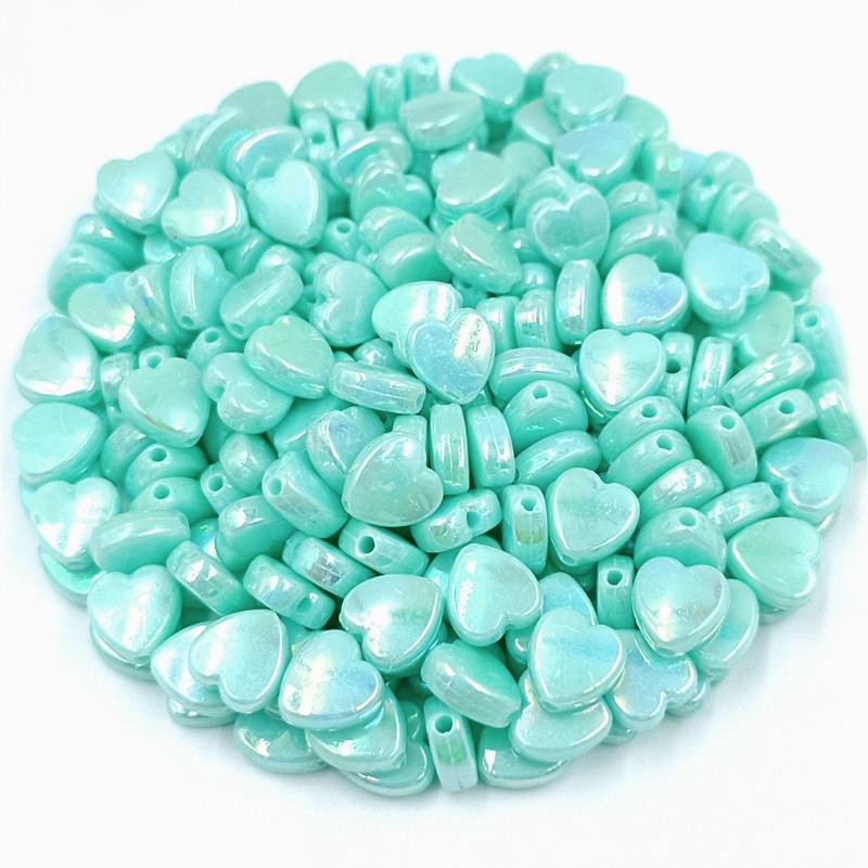 100Pcs Heart Acrylic Beads Jewelry Making AB Color DIY For Wholesale Pendant Necklace Bracelet