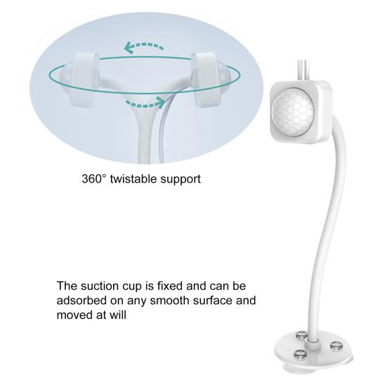 Датчик фонтана для кошек, вращающийся на 360 градусов кронштейн, тип USB-порта, фиксированная присоска, автоматический запуск, остановка, легкий