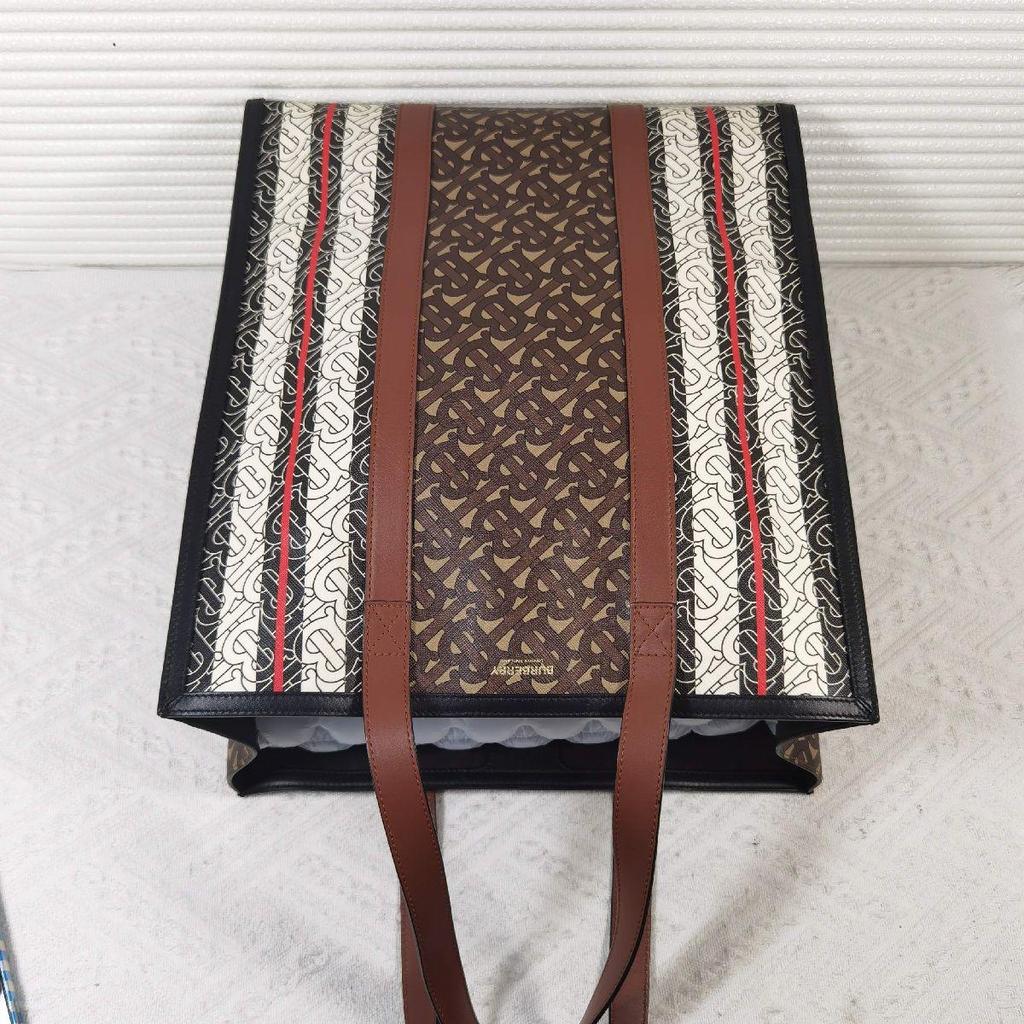 [Pre-Owned] Monogram Medium Brown Coated Canvas TB Tote Bag With Gold Hardware - Very Good #1N8NGS3
