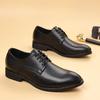 Молодежная уличная мужская кожаная обувь со встроенным подъемом каблука, мягкой подошвой, модная, универсальная, формальная, для бизнеса, всесезонная, прочная, повседневная, удобная обувь