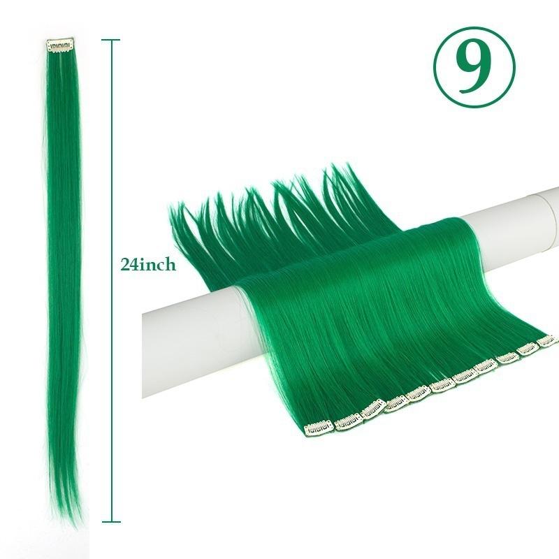 Multi Colors Hairpiece Straight Hair Extensions Hair Pieces Clip In Hair Extensions 55cm