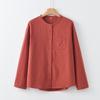 Deer and Andi cotton and linen women's 1116 autumn new shirt women's new Chinese high-end simple ramie shirt