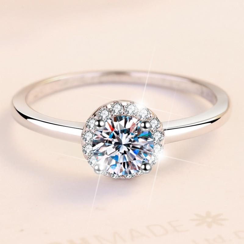 D цвет 0,5 карат кольцо с бриллиантом из муассанита, серебро 925 пробы, женское кольцо, кольцо ins, обручальное кольцо с бриллиантом, обручальное кольцо, подарок для подруги