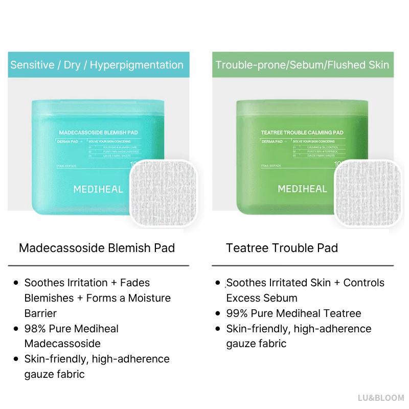 Mediheal Дерма Тонер Пэды 100 штук (8 типов) (+Бесплатный подарок)