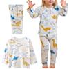 1 Комплект Мягкий Дышащий Хлопковый Детский Пижамный Комплект Милый Мультяшный Динозавр С Длинным Рукавом Домашняя Одежда для Сна Комплект Ночной Одежды