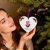 Heart Shaped Christmas Ornament Heartfelt Feather/Dragonfly/Deer/Flower Christmas Decoration Inspirational Acrylic Keepsake for Tree Holiday Decor