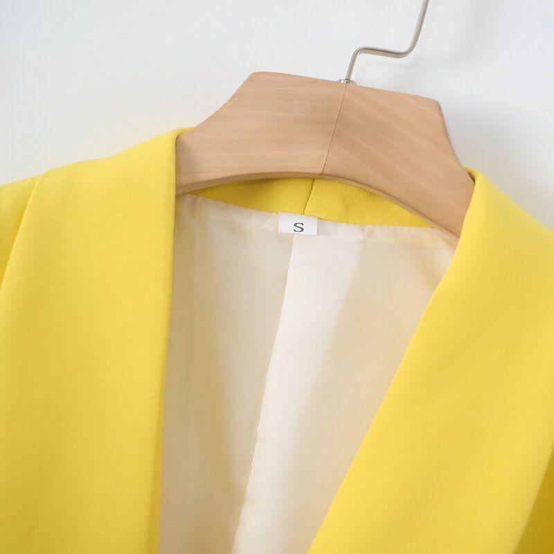 Fashion Style 2024 Summer New Arrival Women's Clothing Elegant All-Matching Sleeveless Stylish Slim Looking Yellow Belt Vest