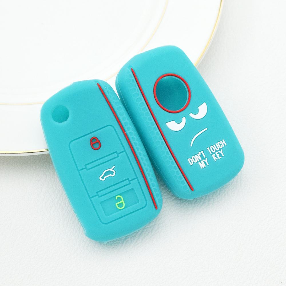 Силиконовый чехол для ключей с 3 кнопками, полная защита, чехол для ключей для VW Volkswagen Polo Tiguan Passat Golf Jetta Lavida Skoda Octavia