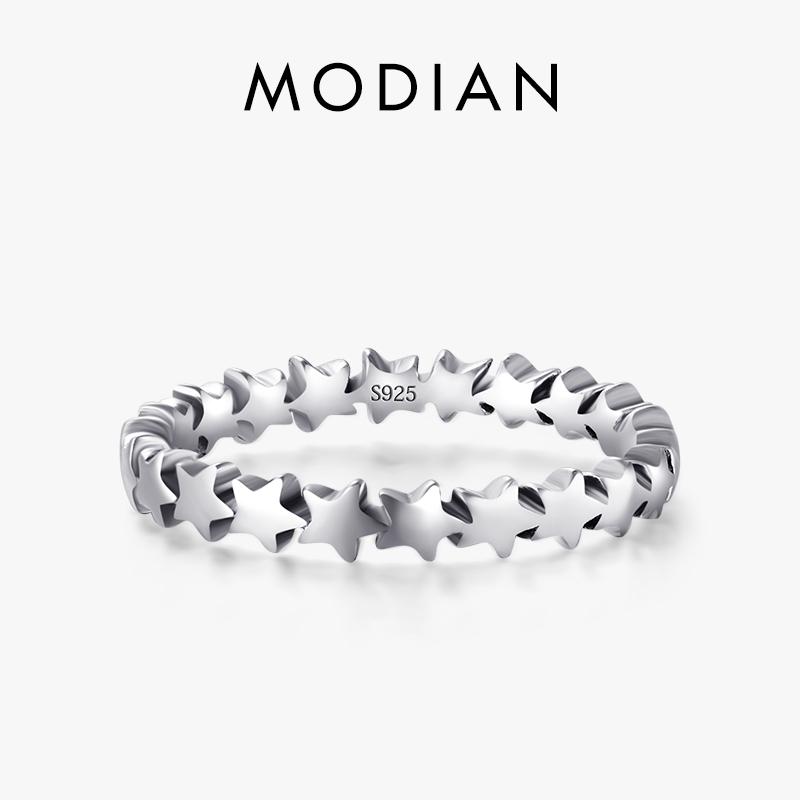 Moidan Genuine 925 Sterling Silver Rings Trail Stackable Finger Stars Ring New Fashion Style For Women Jewelry