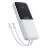 Пауэрбанк 10000 мАч 22,5 В Lipow со встроенными кабелями USB-C iPhone Lightning - белый